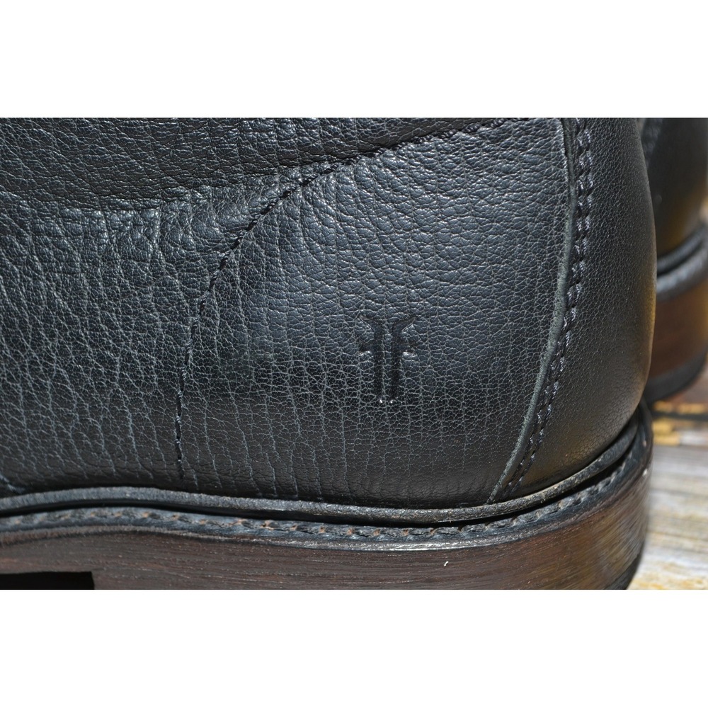 Frye Boots Mens 10.5 D Black Leather Cap Toe Combat Lace Up Casual Ankle 4001 - Picture 7 of 16